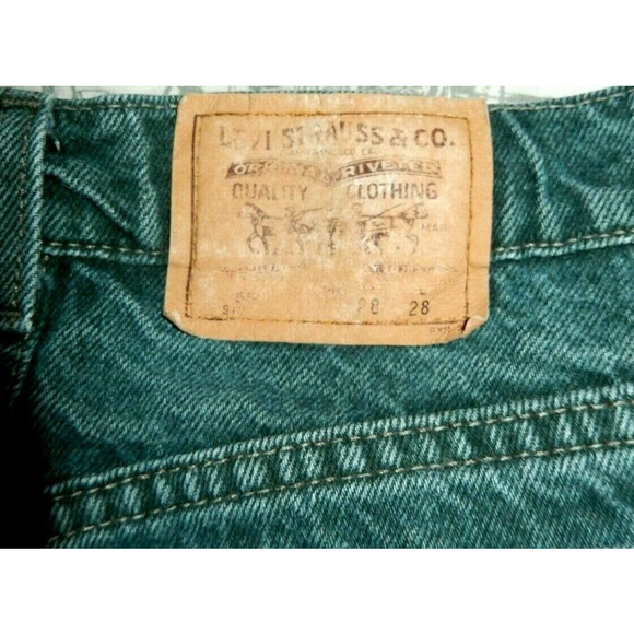 Vintage Green Levi's 550 Orange Tab Relaxed Fit Student 28x28 (Actual 27x26 1/4) - Picture 3 of 8